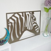 Zebra Desenli Özel  Kesimli  Dekoratif Metal Tablo